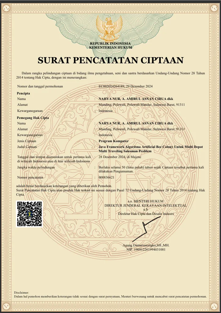 Java Framework Algoritma Artificial Bee Colony Untuk Multi Depot  Multi Traveling Salesman Problem