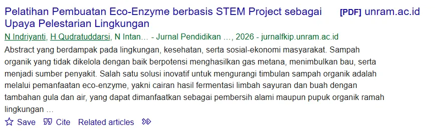 Pelatihan Pembuatan Eco-Enzyme berbasis STEM Project sebagai Upaya Pelestarian Lingkungan